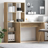 vidaXL Bureau met plank Wit 138,5 x 55 x 143 cm Bewerkt hout