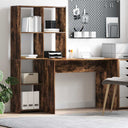 vidaXL Bureau met plank Wit 138,5 x 55 x 143 cm Bewerkt hout