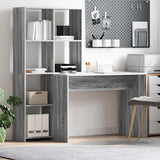 vidaXL Bureau met plank Wit 138,5 x 55 x 143 cm Bewerkt hout