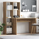 vidaXL Bureau met plank Wit 138,5 x 55 x 143 cm Bewerkt hout