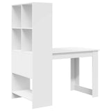 vidaXL Bureau met plank met opslag Wit 122 x 67 x 145 cm Bewerkt hout