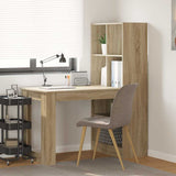 vidaXL Bureau met plank met opslag Wit 122 x 67 x 145 cm Bewerkt hout