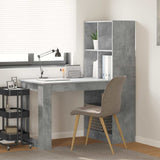 vidaXL Bureau met plank met opslag Wit 122 x 67 x 145 cm Bewerkt hout