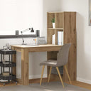 vidaXL Bureau met plank met opslag Wit 122 x 67 x 145 cm Bewerkt hout