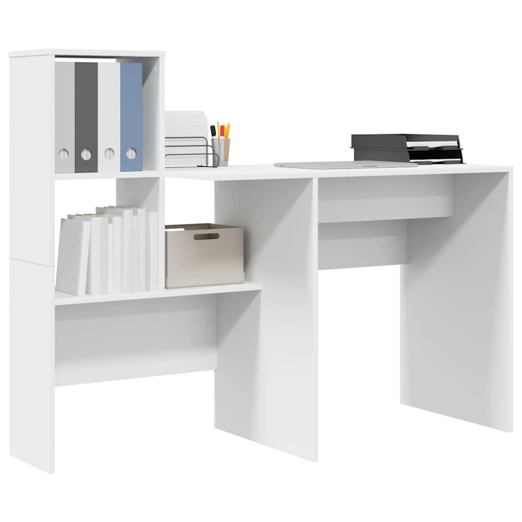 vidaXL Bureau met lade Wit 131,5 x 50 x 106,5 cm Bewerkt hout
