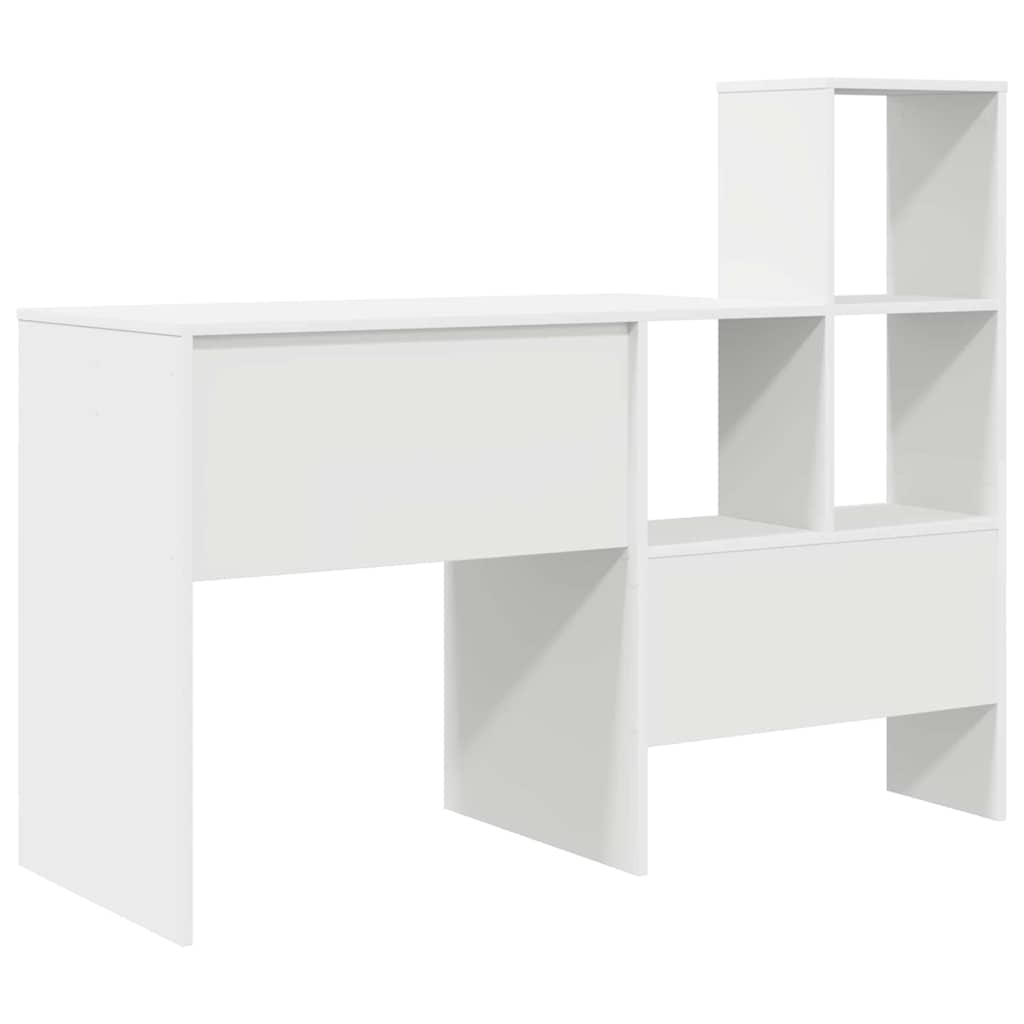 vidaXL Bureau met lade Wit 131,5 x 50 x 106,5 cm Bewerkt hout