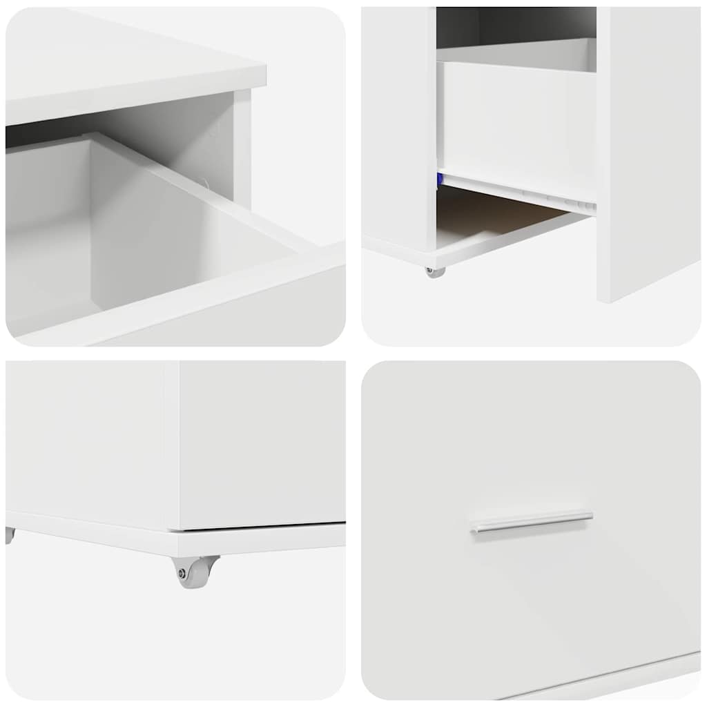 vidaXL Bureau met lade Wit 131,5 x 50 x 106,5 cm Bewerkt hout