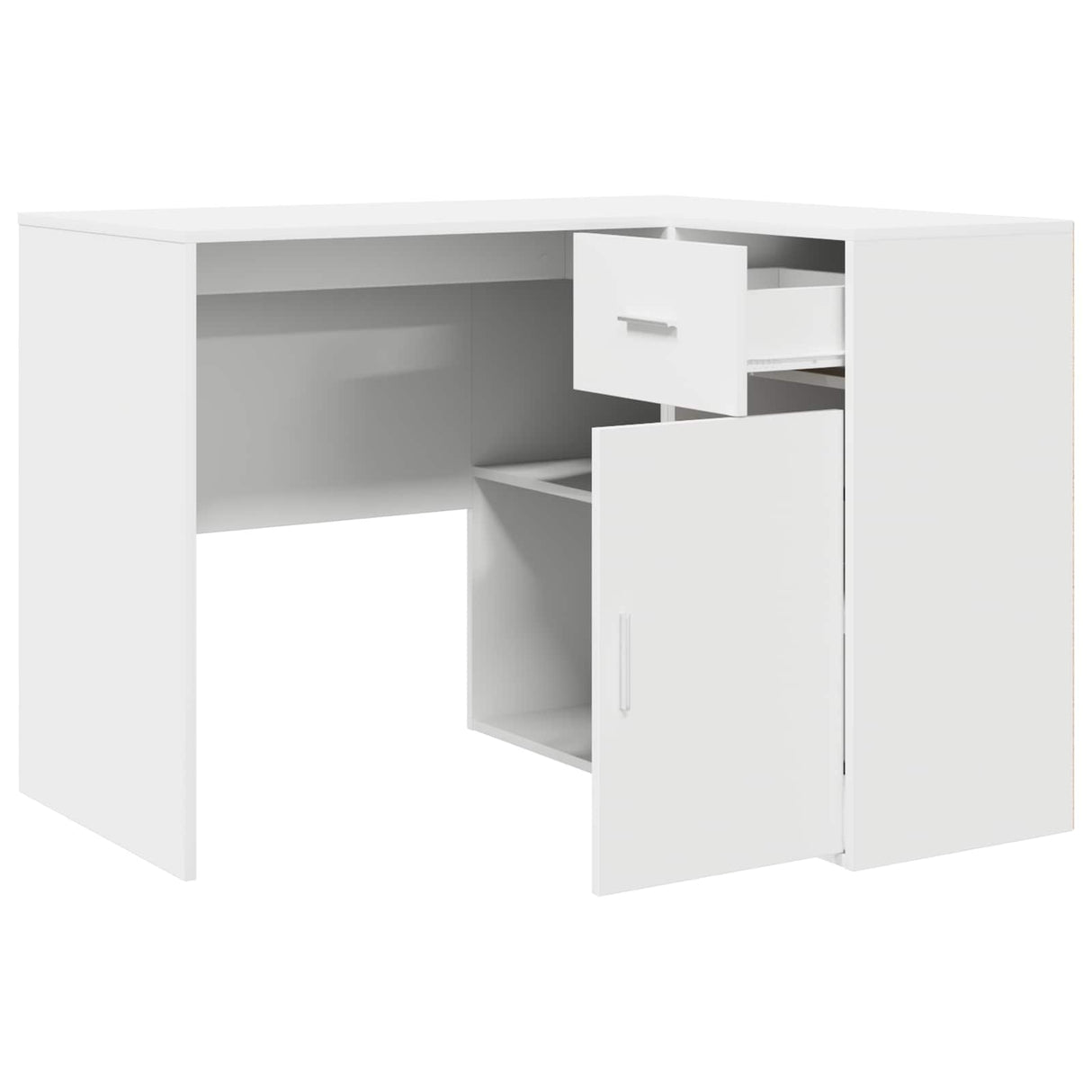 vidaXL Hoekbureau met lade Wit 102 x 88 x 75 cm