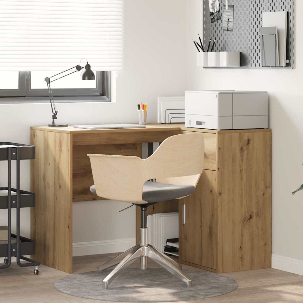 vidaXL Hoekbureau met lade Wit 102 x 88 x 75 cm