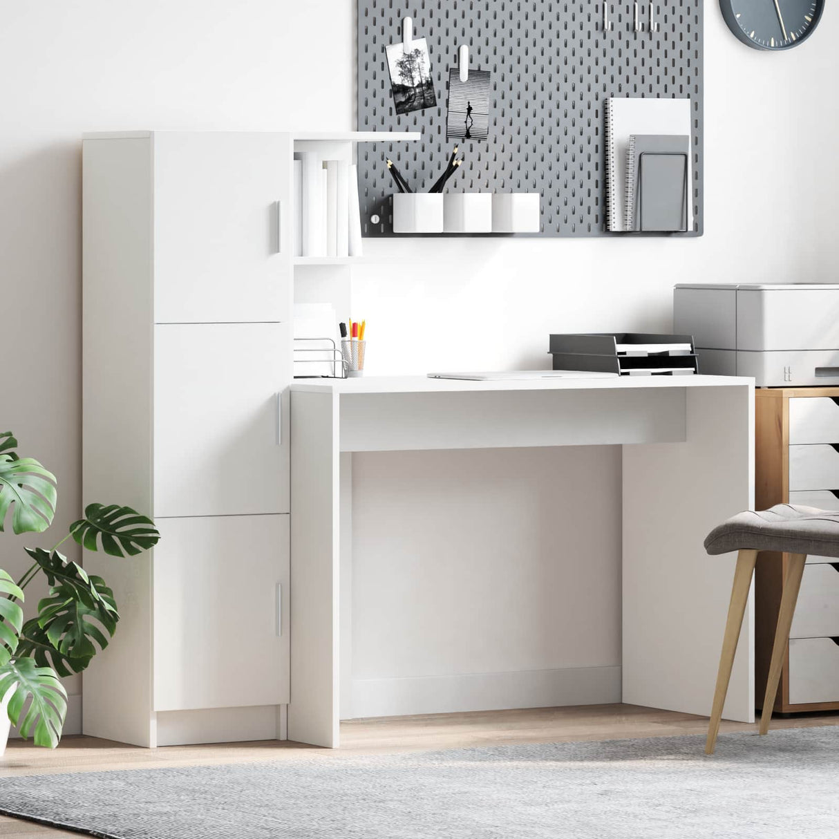 vidaXL Desk 2 pcs White