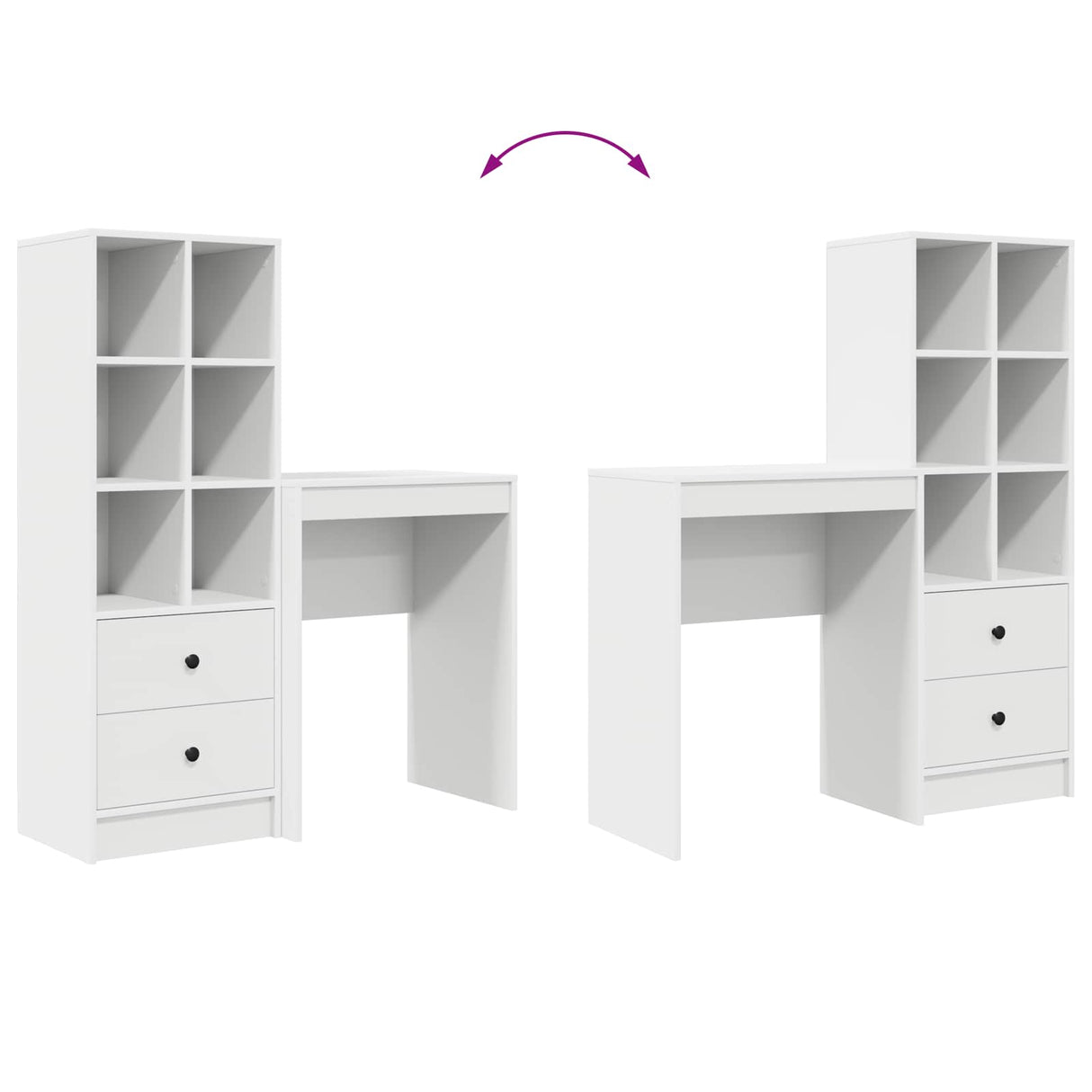 vidaXL Bureau met lade 2 pcs Wit