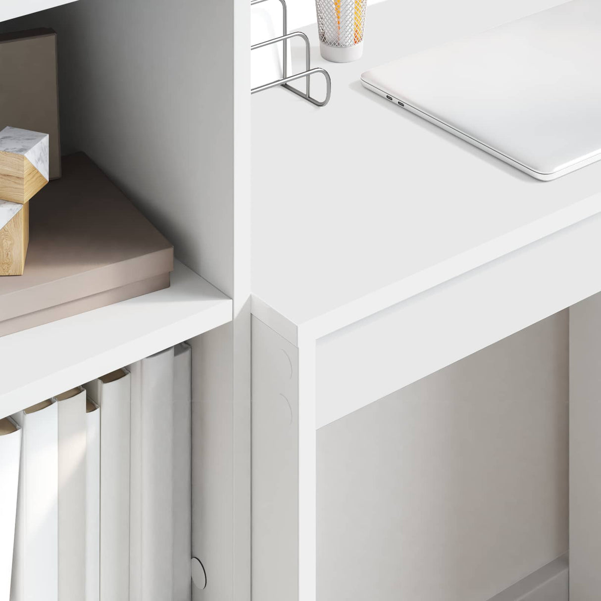 vidaXL Bureau met lade 2 pcs Wit