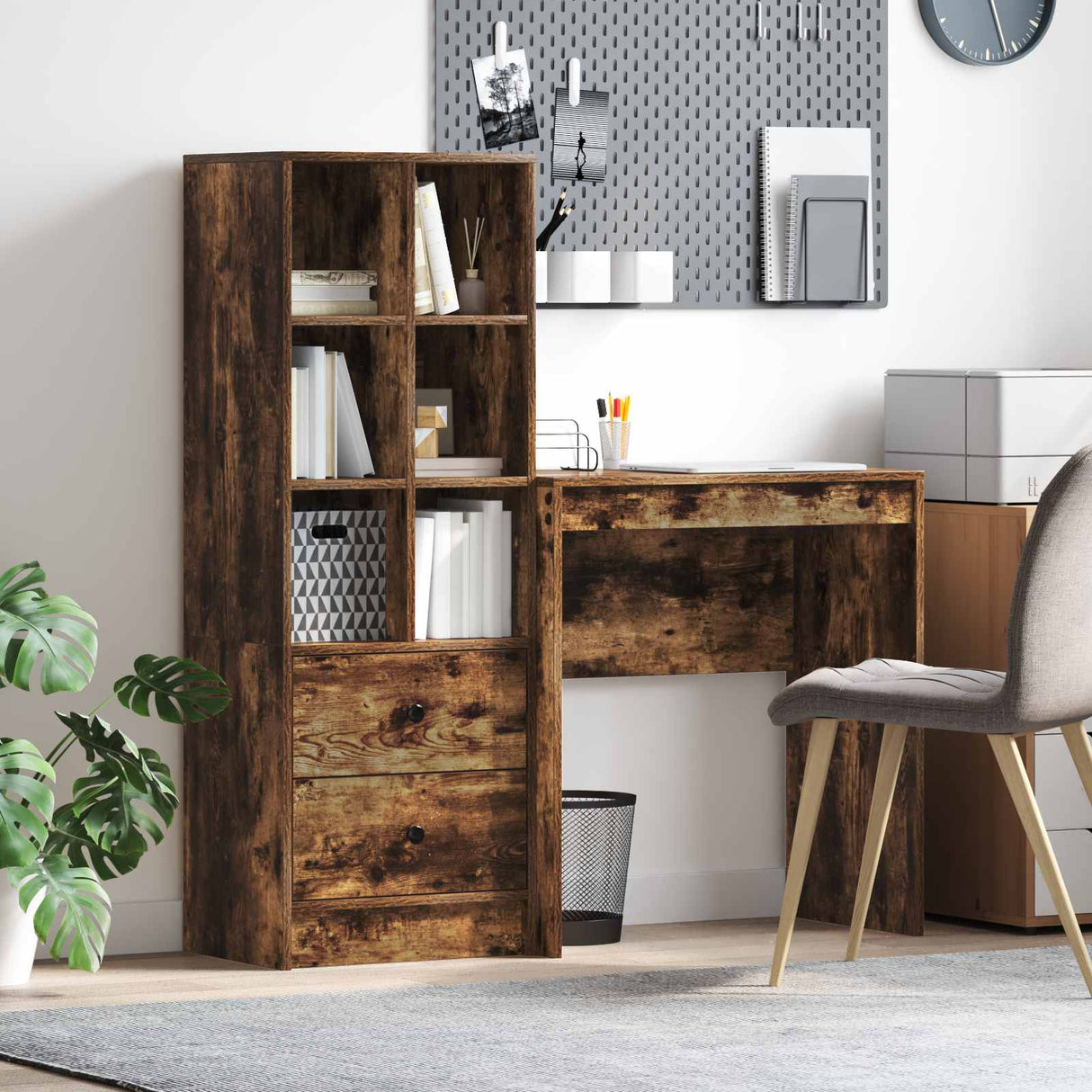 vidaXL Bureau met lade 2 pcs Wit