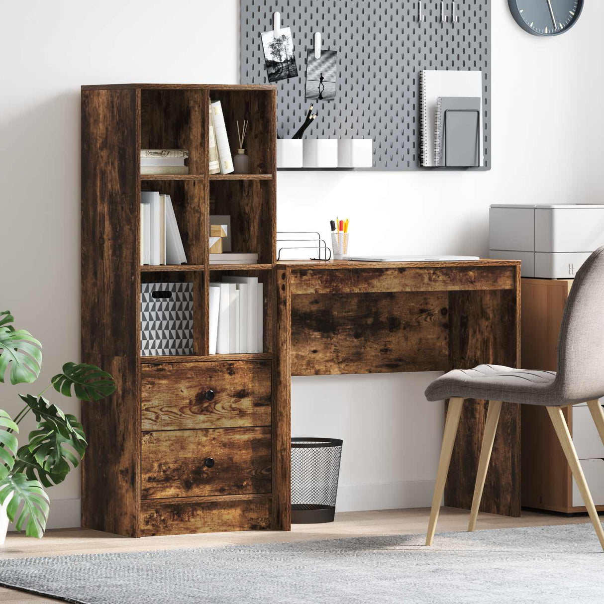vidaXL Bureau met lade 2 pcs Wit