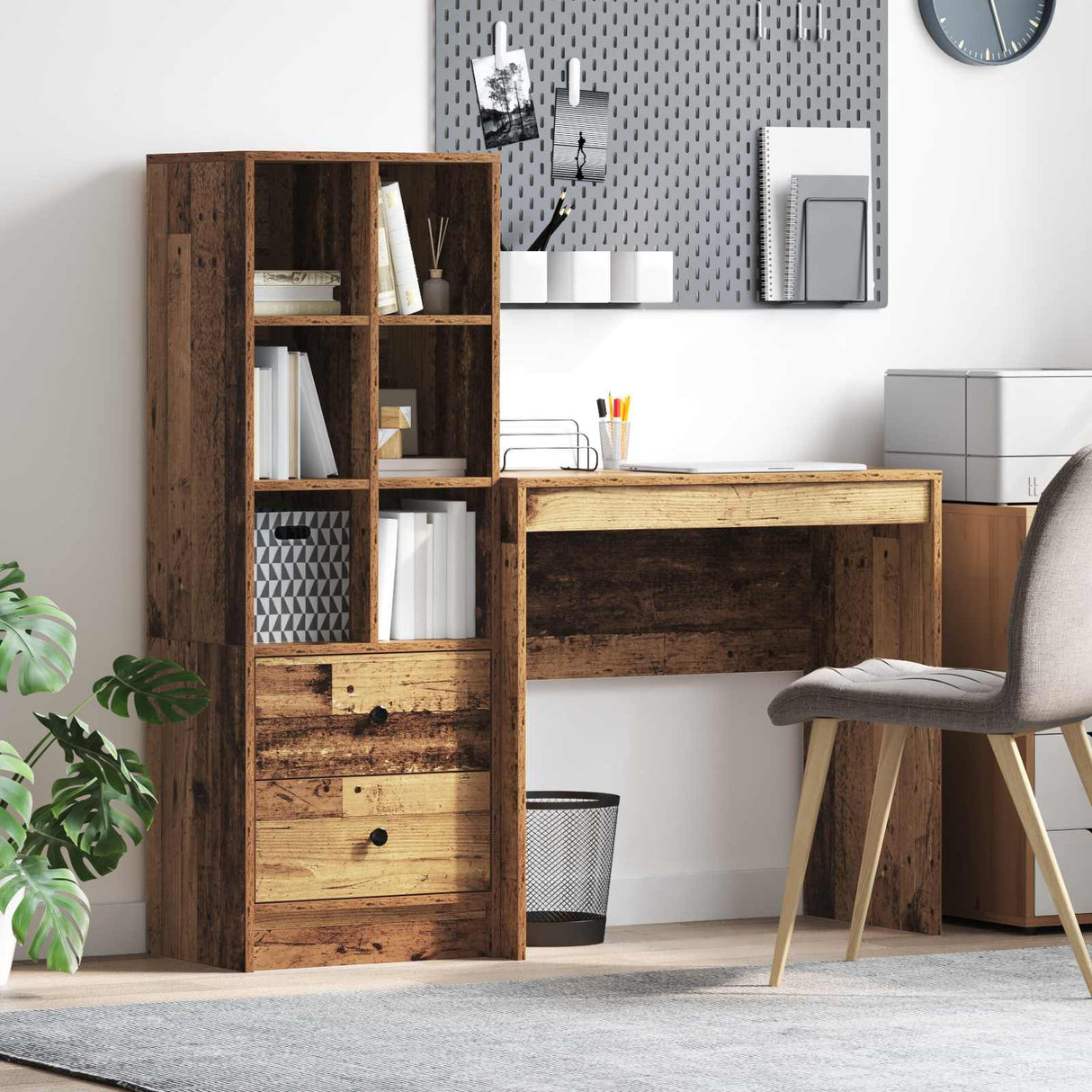 vidaXL Bureau met lade 2 pcs Wit