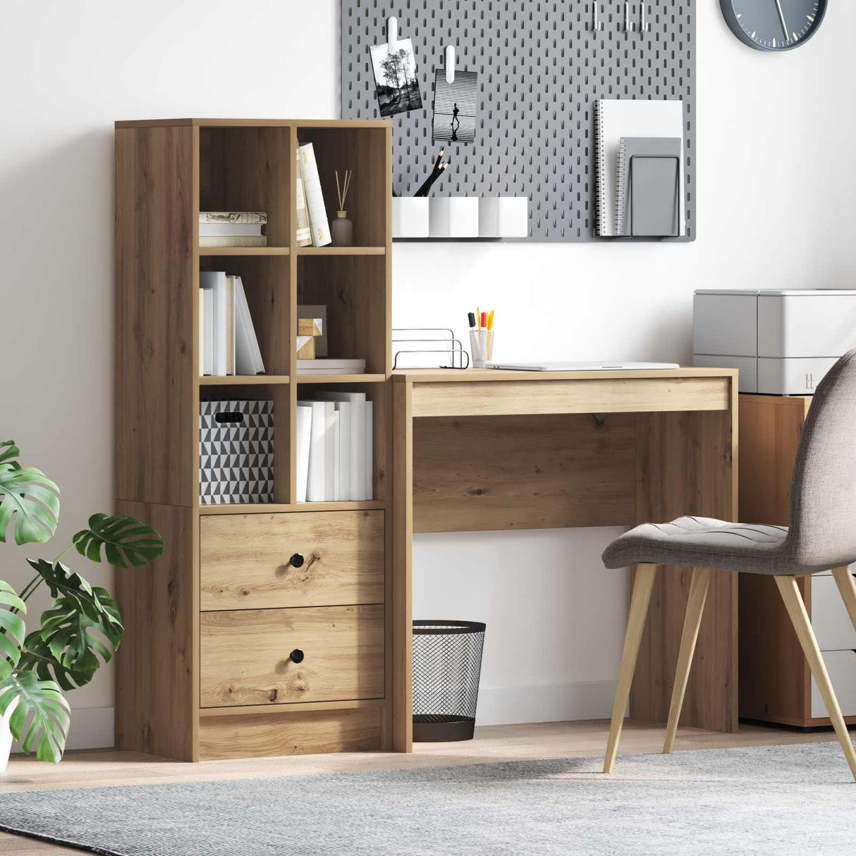 vidaXL Bureau met lade 2 pcs Wit