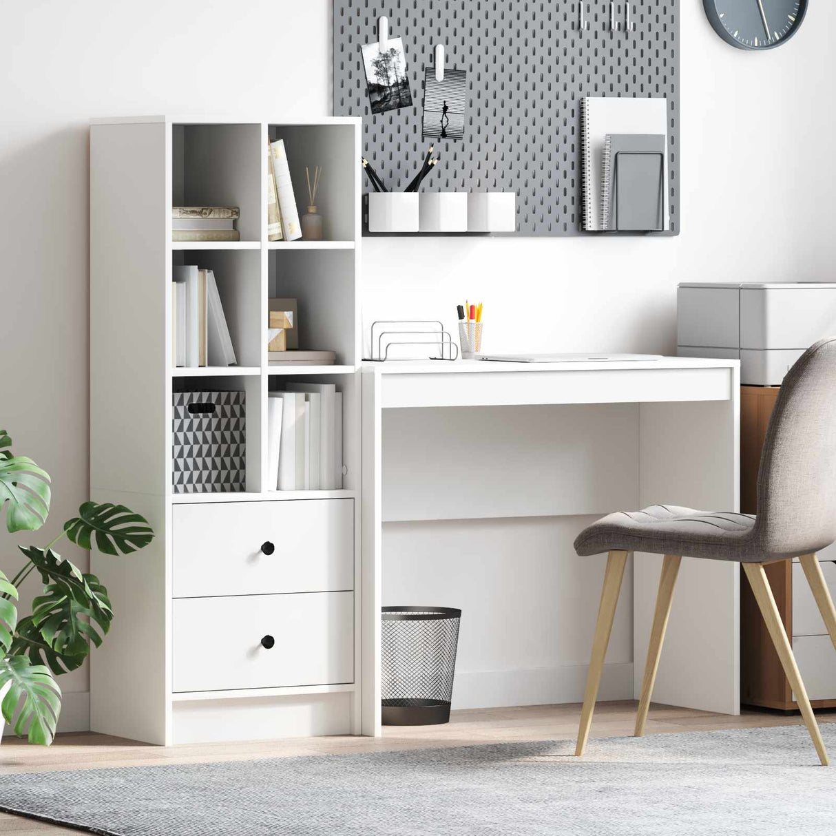 vidaXL Bureau met lade 2 pcs Wit