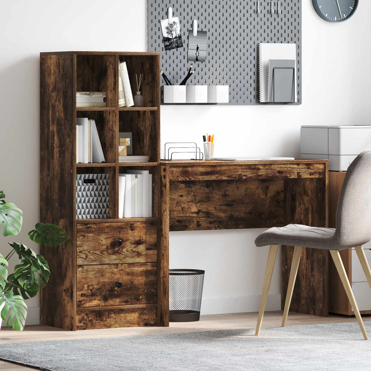 vidaXL Bureau met lade 2 pcs Wit