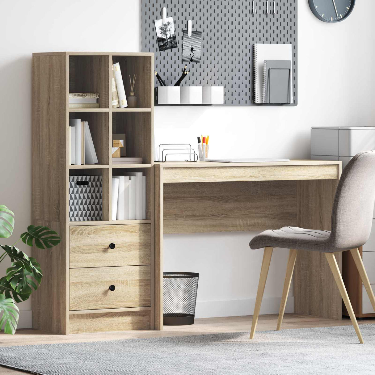 vidaXL Bureau met lade 2 pcs Wit
