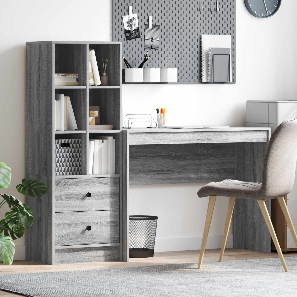 vidaXL Bureau met lade 2 pcs Wit