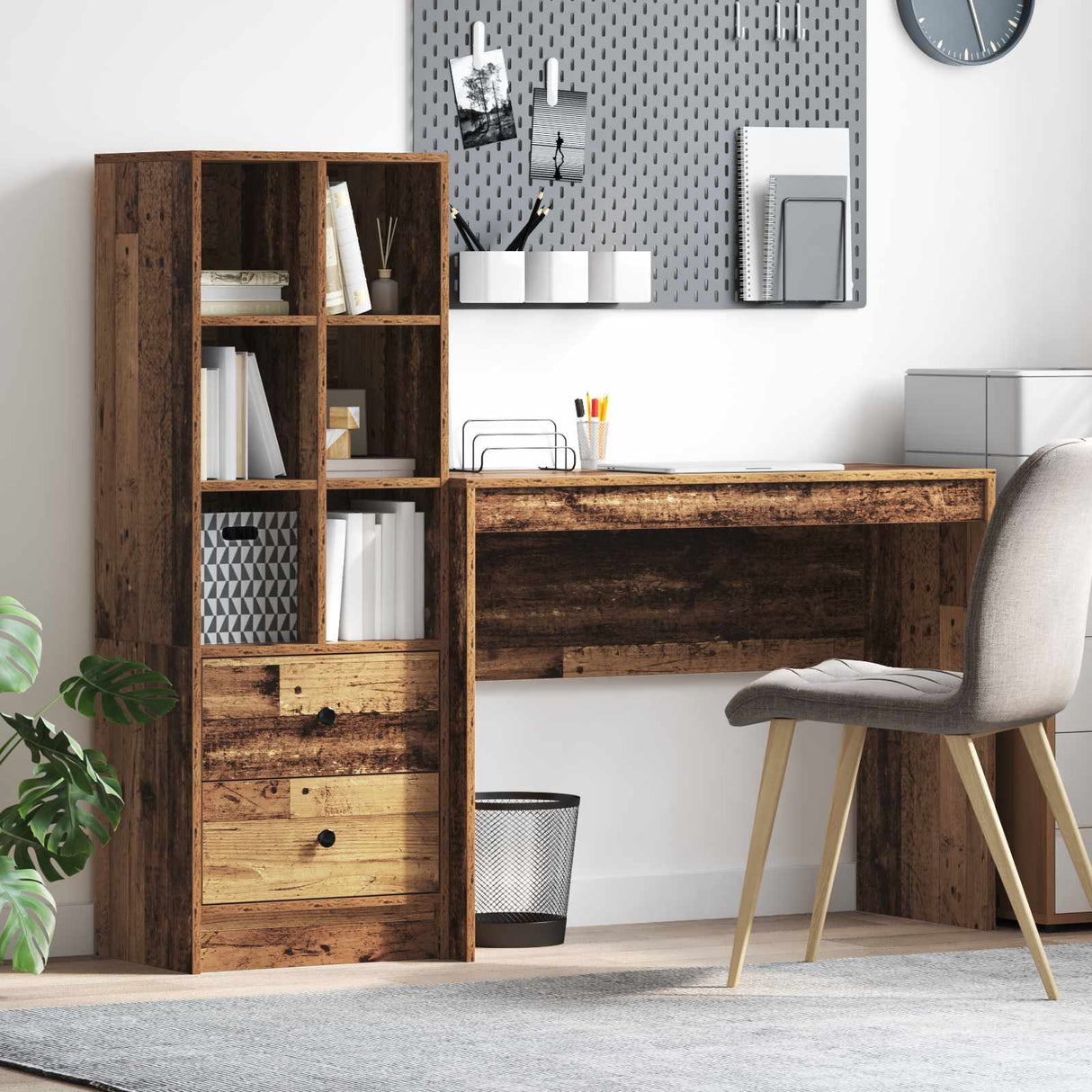 vidaXL Bureau met lade 2 pcs Wit