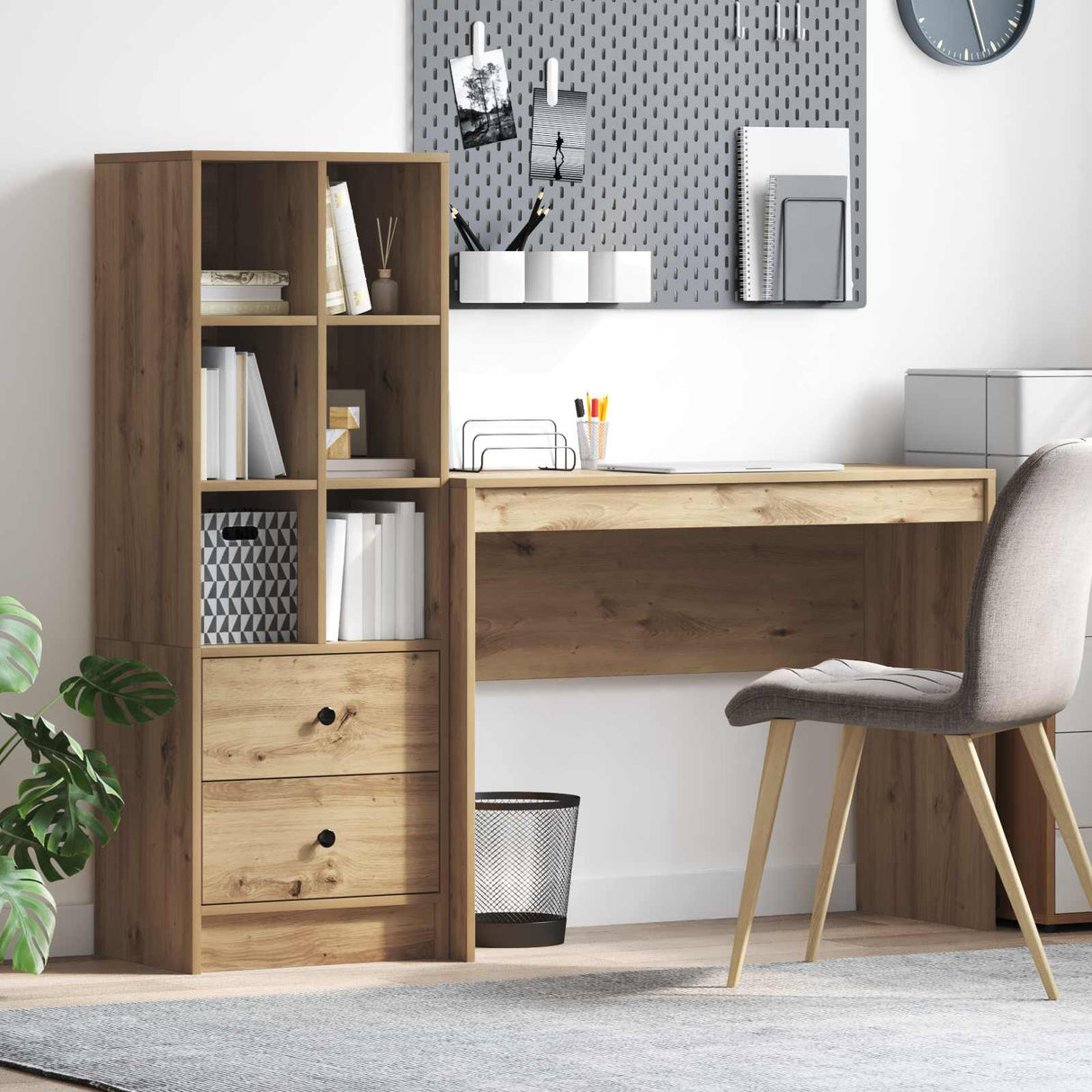 vidaXL Bureau met lade 2 pcs Wit