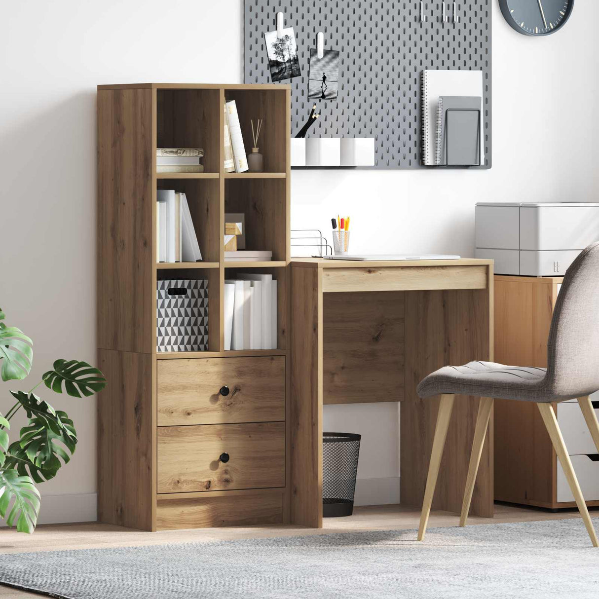 vidaXL Bureau met lade 2 pcs Wit