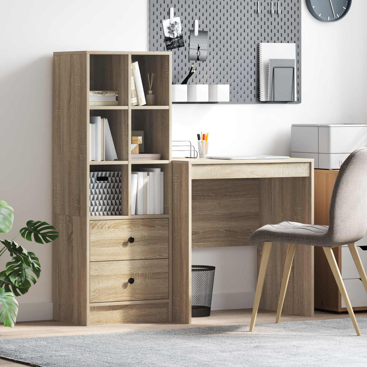 vidaXL Bureau met lade 2 pcs Wit