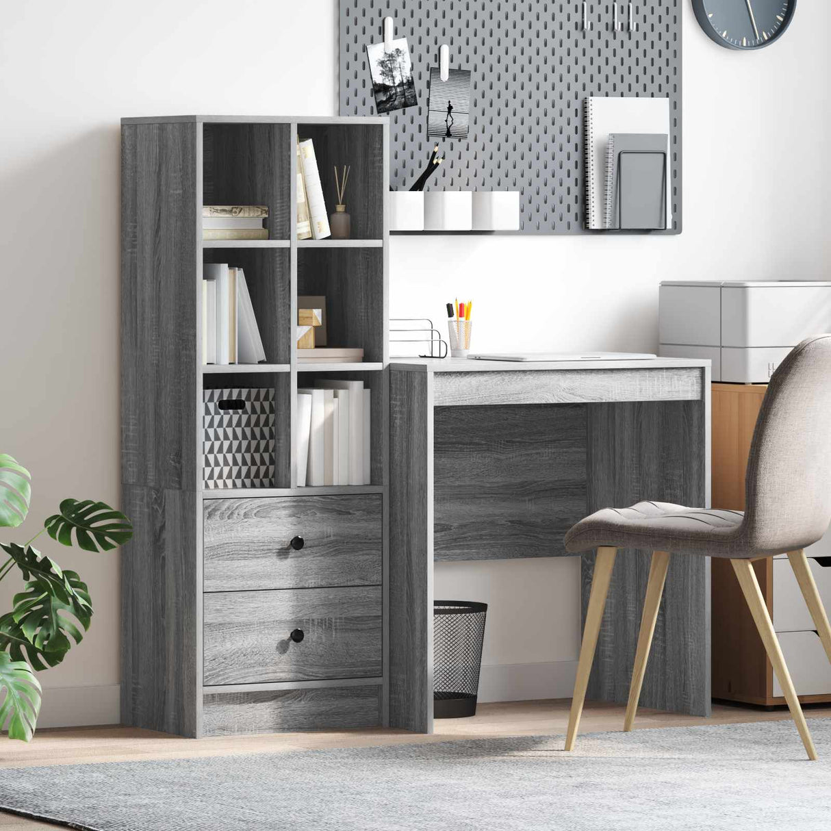 vidaXL Bureau met lade 2 pcs Wit