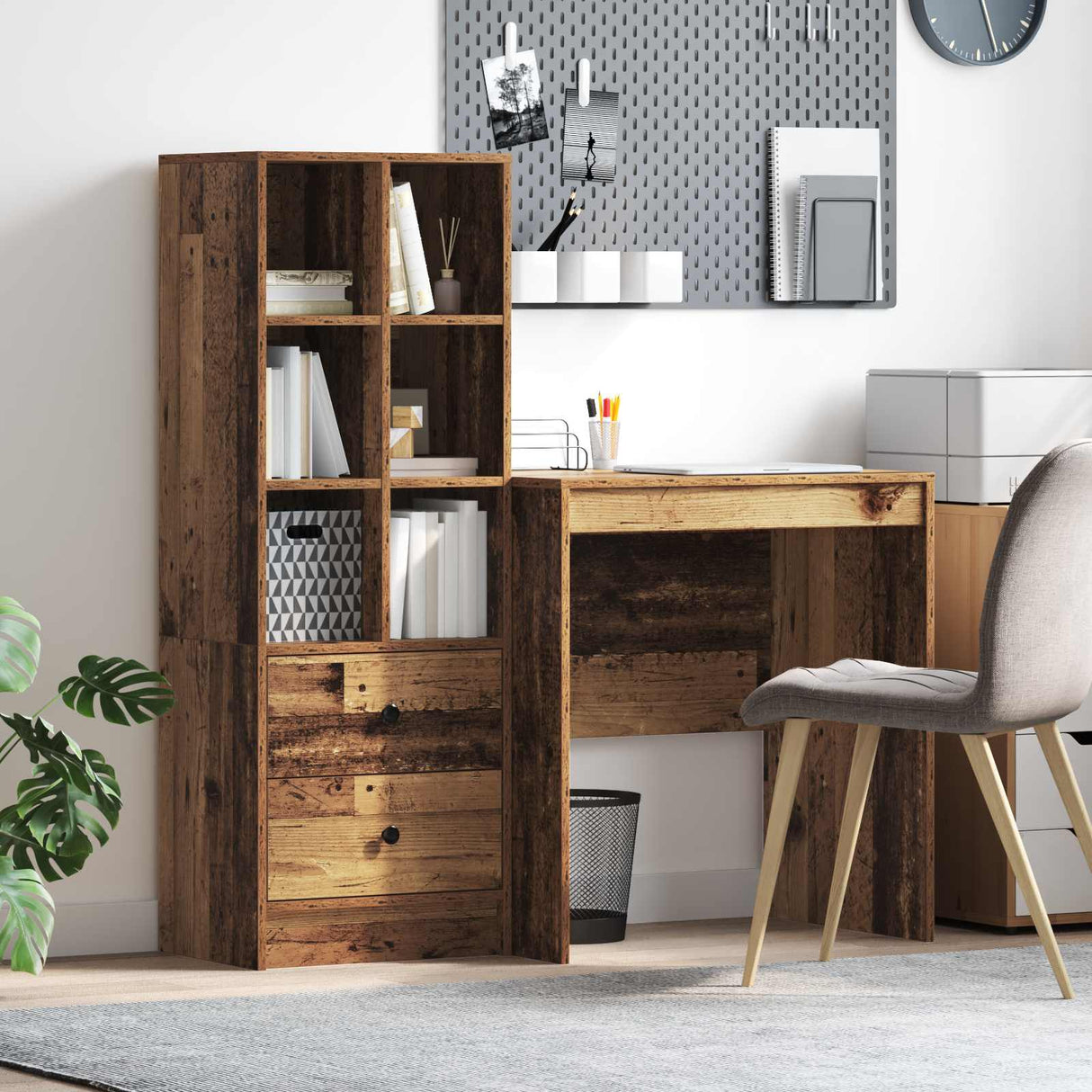 vidaXL Bureau met lade 2 pcs Wit