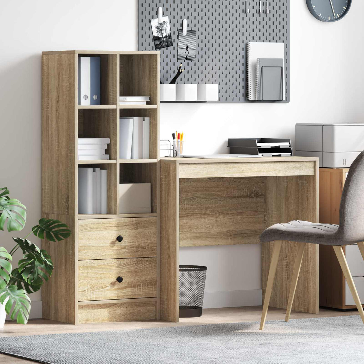 vidaXL Bureau met lade 2 pcs Wit