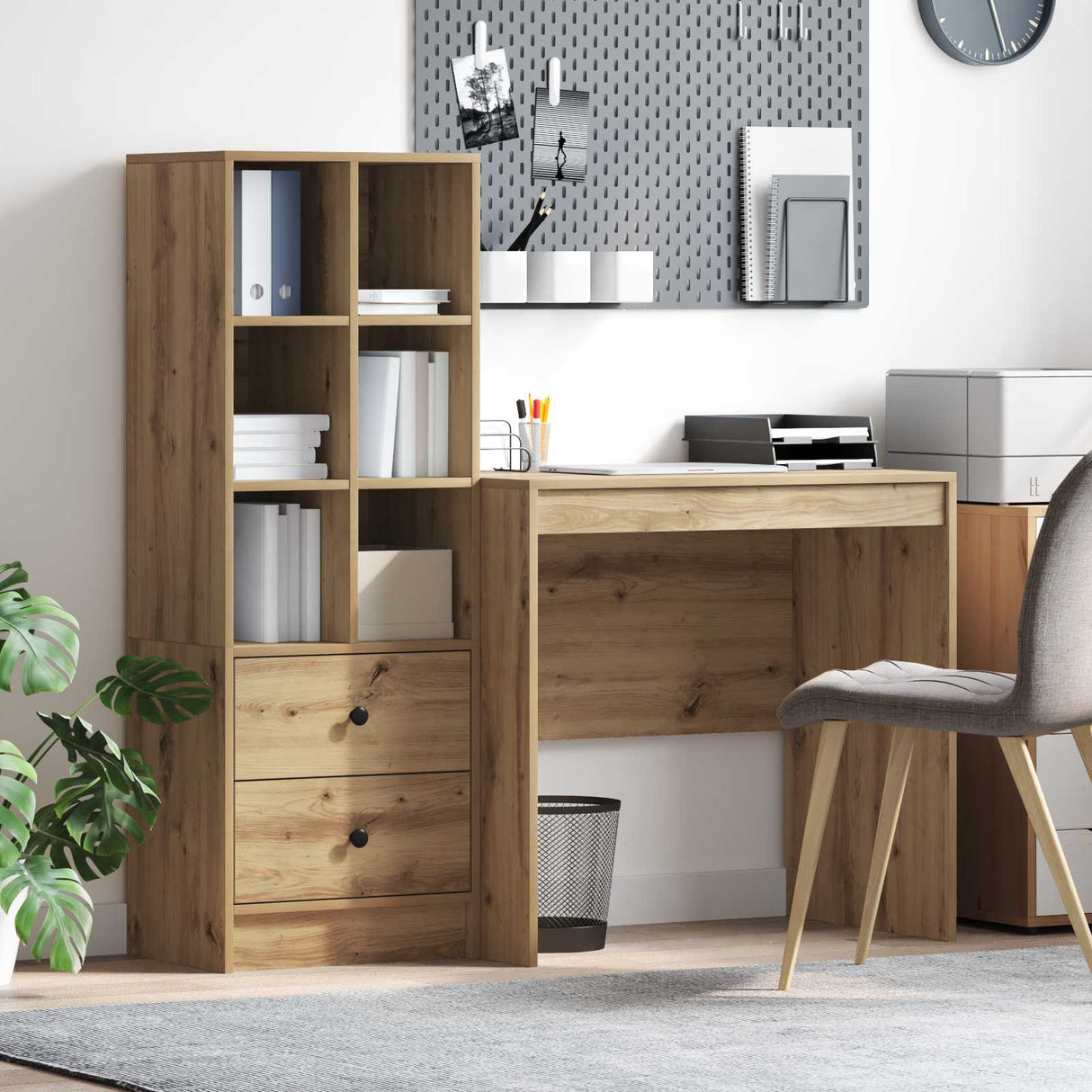 vidaXL Bureau met lade 2 pcs Wit