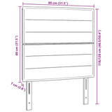 vidaXL Hoofdbord Lichtgrijs 80 cm Stof