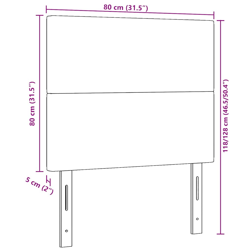vidaXL Hoofdbord Lichtgrijs 80 cm Corduroy stof