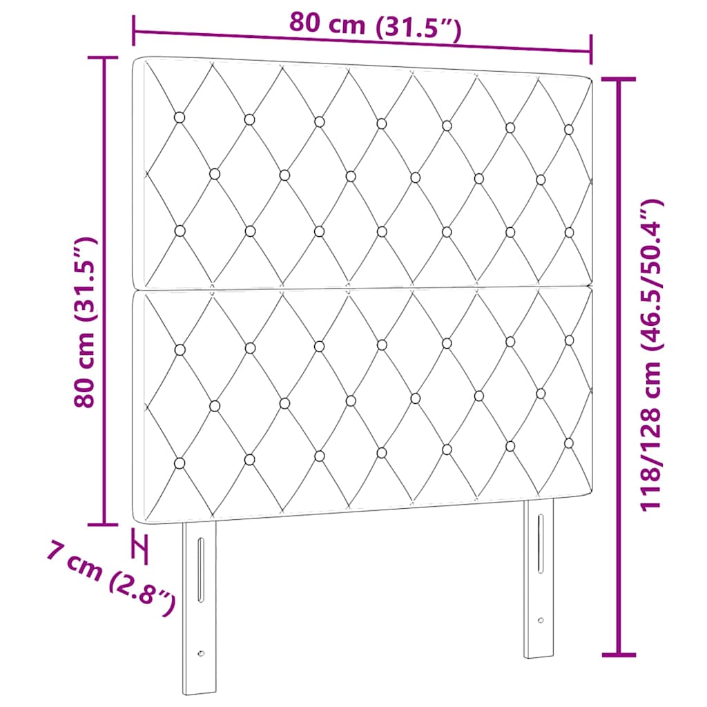vidaXL Hoofdbord Lichtgrijs 80 cm Fluweel