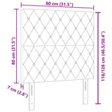 vidaXL Hoofdbord Lichtgrijs 80 cm Fluweel