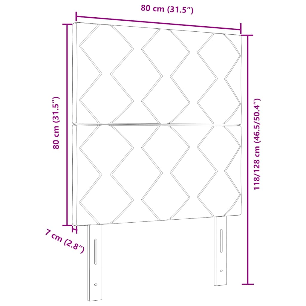 vidaXL Hoofdbord Donkergroen 80 cm Fluweel