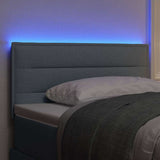 vidaXL LED Hoofdbord met LED -striplichten Lichtgrijs 80 cm Polyester
