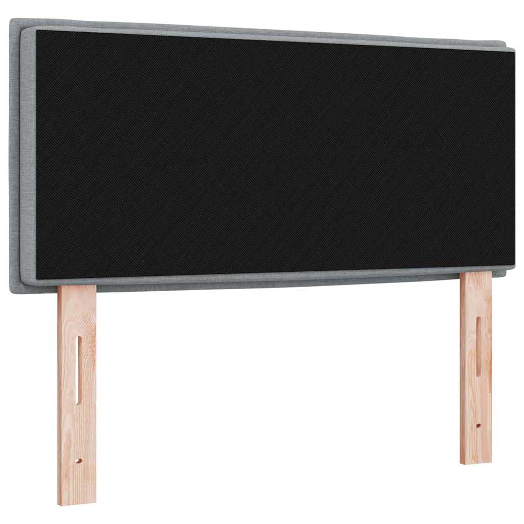 vidaXL LED Hoofdbord met LED -striplichten Lichtgrijs 80 cm Polyester