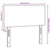 vidaXL LED Headboard with LED Strip Lights Light Grey 80 cm Polyester