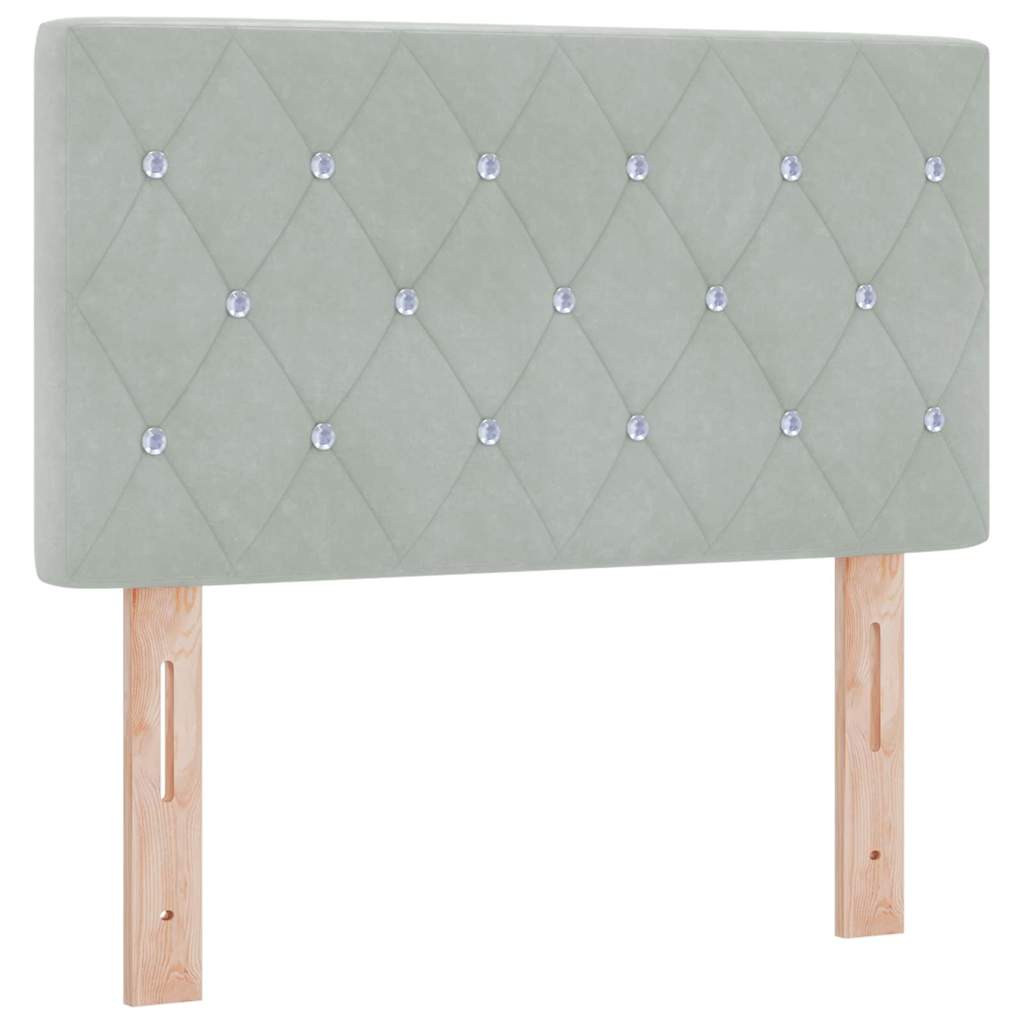 vidaXL LED Headboard with LED Strip Lights Light Grey 80 cm Polyester