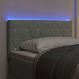 vidaXL LED Headboard with LED Strip Lights Light Grey 80 cm Polyester