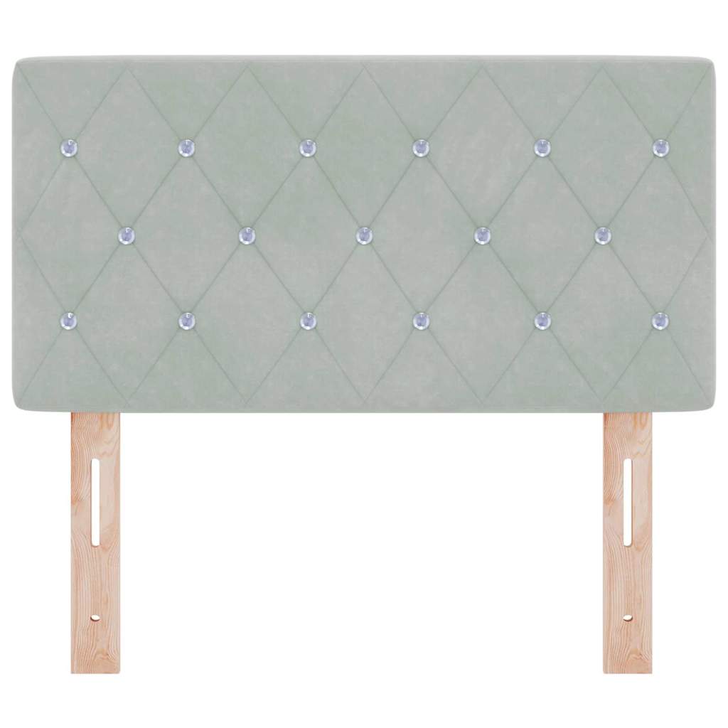 vidaXL LED Headboard with LED Strip Lights Light Grey 80 cm Polyester