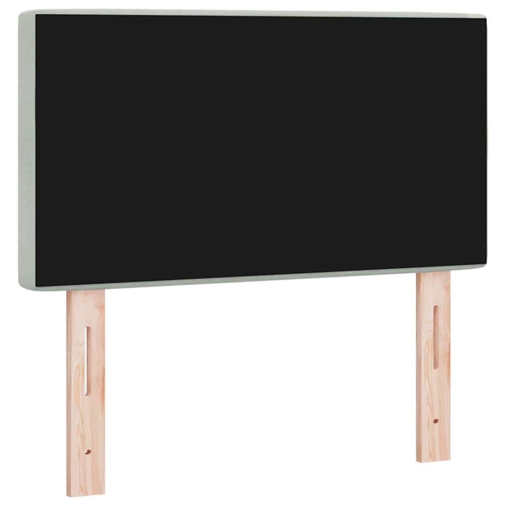 vidaXL LED Headboard with LED Strip Lights Light Grey 80 cm Polyester