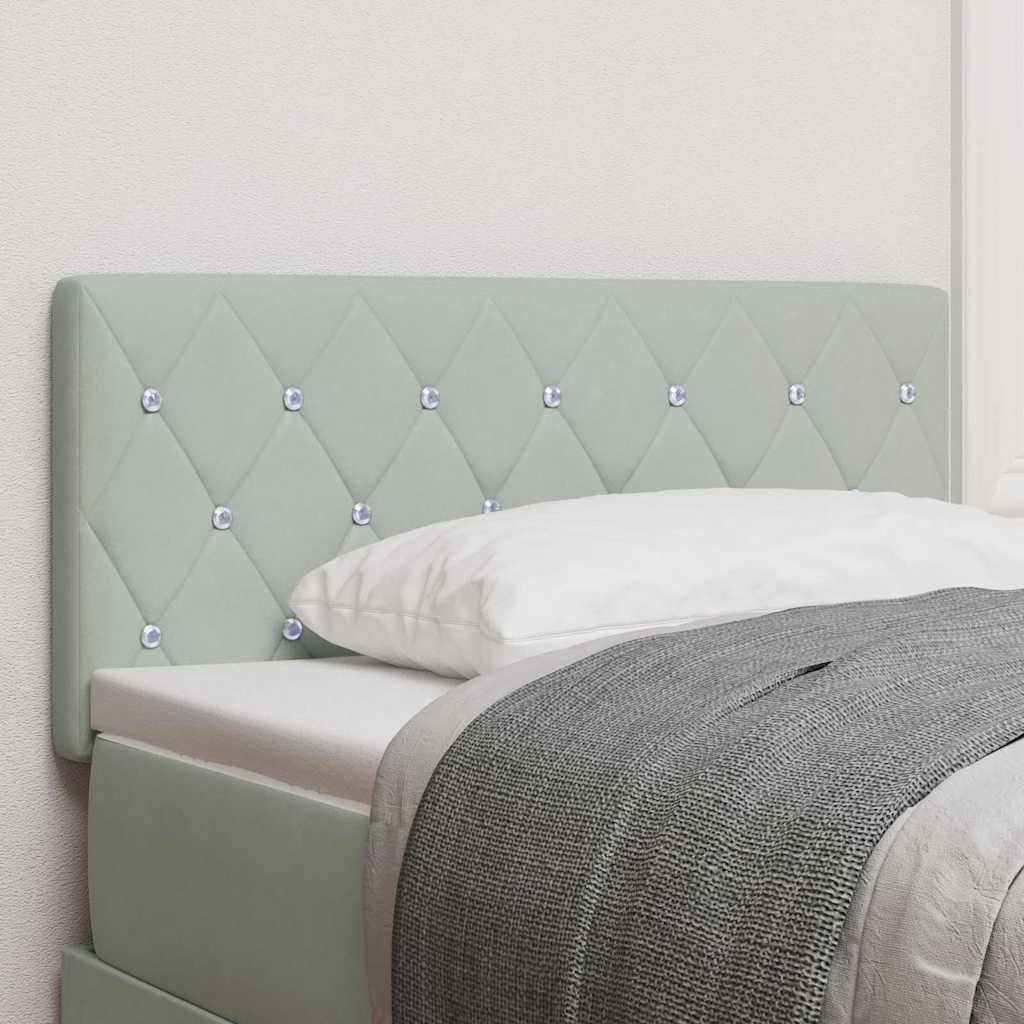 vidaXL LED Headboard with LED Strip Lights Light Grey 80 cm Polyester