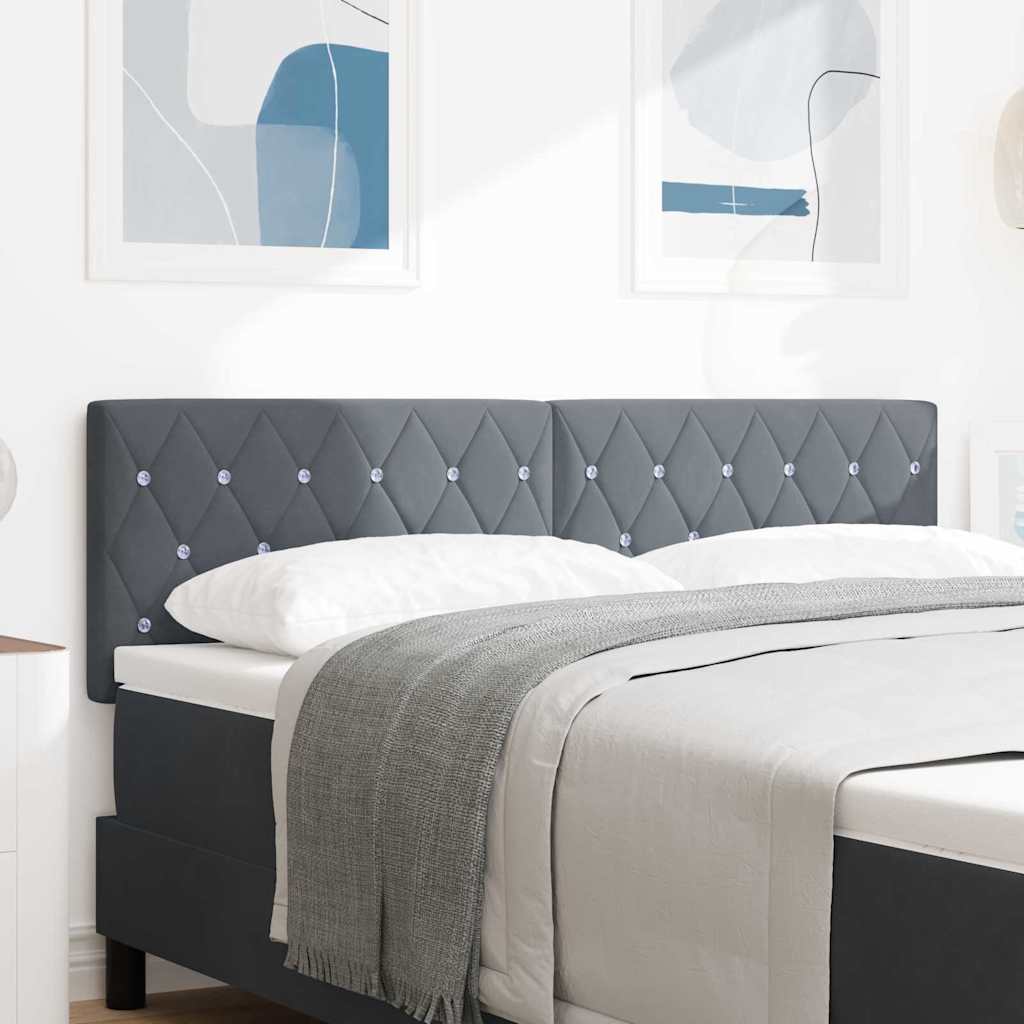 vidaXL LED Headboard with LED Strip Lights Light Grey 80 cm Polyester