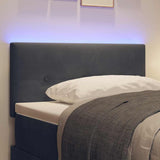 vidaXL LED Hoofdbord met LED -striplichten Lichtgrijs 80 cm Polyester