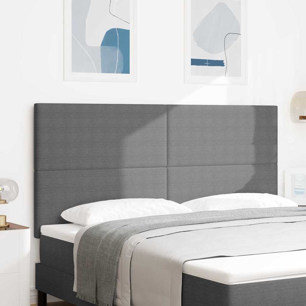 vidaXL LED Headboard with LED Strip Lights Light Grey 80 cm Polyester