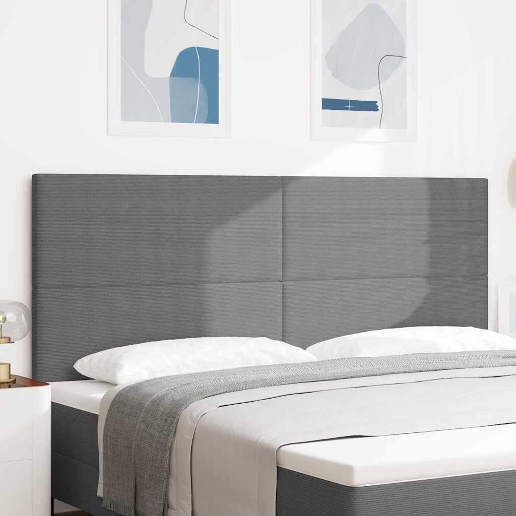 vidaXL LED Headboard with LED Strip Lights Light Grey 80 cm Polyester