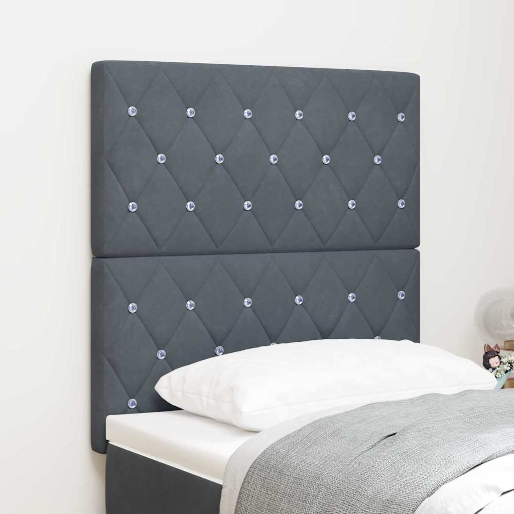 vidaXL LED Headboard with LED Strip Lights Light Grey 80 cm Polyester